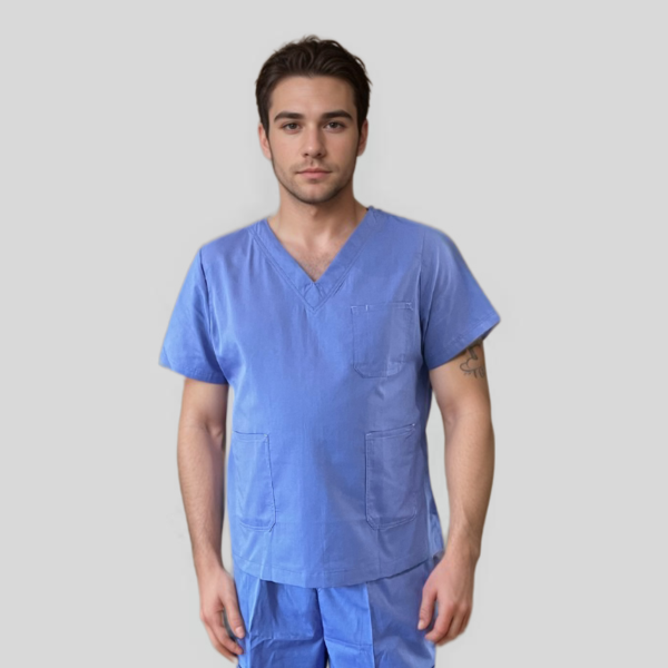 Scrub Top Male - Sky Blue