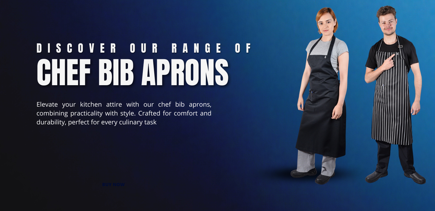 Chef bib aprons: Stylish and durable, perfect for kitchen professionals.